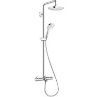 Душевая система Hansgrohe Croma Select E 27352400 с термостатом Хром Белая — фото 1, Душевые стойки
