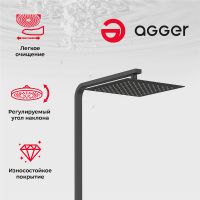 Душевая система Agger Great Черная матовая арт-A2893344 — фото 2, Душевые стойки