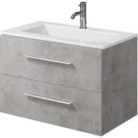 Тумба под раковину Creto Ares 80 10-1113B подвесная Серый Бетон — фото 2, Тумбы под раковину