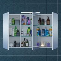 Зеркальный шкаф СанТа Стандарт 120 со светильником Белый — фото 2, Зеркальные шкафы в ванную