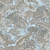 Обои Alessandro Allori Breeze 2206-5 Винил на флизелине (1,06*10) Голубой/Бежевый, Листья — фото 1, Обои для стен