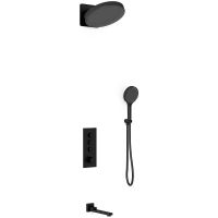 Душевая система Vincea Inspire VSFW-433TI3MB с термостатом Черная матовая — фото 1, Встраиваемые душевые комплекты