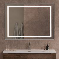 Зеркало BelBagno Kraft 100 SPC-KRAFT-1000-800-SENS-AL с подсветкой Сатин с сенсорным выключателем — фото 1, Зеркала в ванную комнату