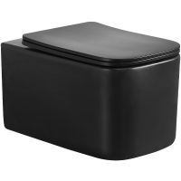 Унитаз Boheme Mane 970-SET-B подвесной Черный матовый с сиденьем Микролифт — фото 1, Унитазы