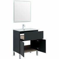 Тумба под раковину Aquanet Алвита New 70 303900 Антрацит — фото 6, Тумбы под раковину