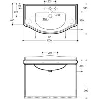 Консоль под раковину Migliore Bella 100 20721 Золото — фото 2, Мебель для ванной