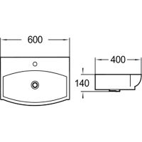 Раковина SantiLine 60 SL-2025 Белая — фото 2, Мини-раковины