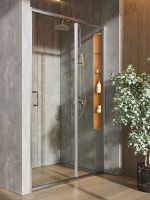 Душевая дверь в нишу Orange E02-120TCR 120 профиль Хром стекло прозрачное — фото 4, Раздвижные душевые двери