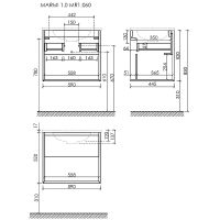 Тумба под раковину Sancos Marmi 1.0 60 MR1.060ECH подвесная Дуб чарльстон — фото 16, Тумбы под раковину