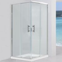 Душевой уголок Black&White Stellar Wind S102 100х100 1021010 профиль Серебристый хром стекло прозрачное — фото 1, Душевые уголки