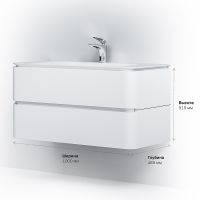 Тумба под раковину AM.PM Sensation 100 M30FHX1002WG подвесная Белая глянцевая — фото 10, Мебель для ванной