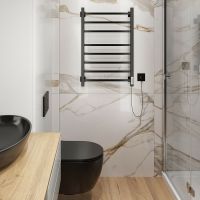 Электрический полотенцесушитель Ника Step-2 80/50 Черный матовый — фото 4, Электрические полотенцесушители