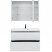 Комплект мебели для ванной Aquanet Гласс 100 240468 Белый — фото 5, Комплекты мебели для ванной