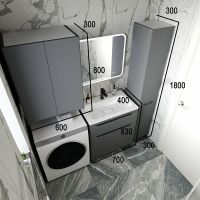 Тумба под раковину Style Line Марелла 70 Люкс Plus Серый матовый антискрейтч арт-СС-00002400 — фото 5, Тумбы под раковину