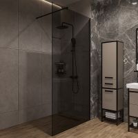 Товар: Душевая перегородка STWORKI Берген 110 MV-BE-110-BL-T профиль Черный матовый стекло тонированное - фото 3 Душевая перегородка STWORKI Берген 110 MV-BE-110-BL-T профиль Черный матовый стекло тонированное — фото 3, Душевые перегородки