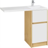 Тумба под раковину Aquaton Лондри 105 1A267001LH0C0 Дуб Сантана без фасада — фото 2, Тумбы под раковину