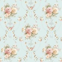 Обои Andrea Rossi Nisida 54323-5 Винил на флизилине (1,06*10) Бирюзовый/Разноцветный, Цветы — фото 1, Обои для стен