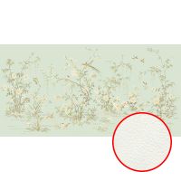 Фреска Ortograf Flora 31210 Фактура флок FLK Флизелин (5,3*2,7) Зеленый/Бежевый, Цветы/Птицы — фото 1, Фрески
