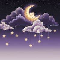 Фреска детская Ortograf Для малышей 20996 Фактура флок FLK Флизелин (2,7*2,7) Фиолетовый, Облака/Животные арт-20996 (флок FLK) — фото 2, Фрески