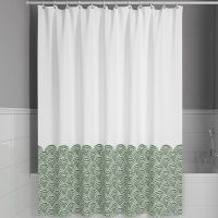 Штора для ванны Iddis Base 180х200 BW04P18i11 Белая Зеленая — фото 1, Аксессуары для туалета