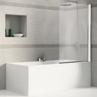 Шторка на ванну River Baikal 85 ПР 10000008294 профиль Матовый хром стекло матовое — фото 1, Шторки для ванной распашные