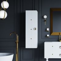 Шкаф пенал Boheme Armadi Art Vallessi Avantgarde Piazza 35 844-WG подвесной Белый Золото — фото 2, Мебель для ванной