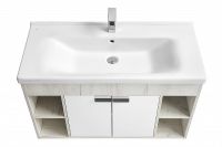 Тумба под раковину Aquaton Флай 100 1A237501FAX10 Белая Дуб крафт — фото 2, Тумбы под раковину