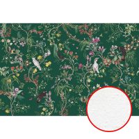 Фреска Ortograf Miracle 33874 Фактура бархат FX Флизелин (4,5*3) Зеленый/Разноцветный, Птицы/Цветы — фото 1, Фрески