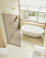 Товар: Душевая перегородка Maybah Glass MGD-702-3у 690x1950 в узком профиле Золото стекло бронзовое - фото 5 Душевая перегородка Maybah Glass MGD-702-3у 690x1950 в узком профиле Золото стекло бронзовое — фото 5, Душевые перегородки