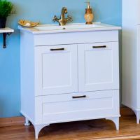 Тумба под раковину Sanflor Ванесса 75/2 С000005882 Белая матовая — фото 1, Тумбы под раковину