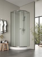 Товар: Душевой уголок Agger A01-080MCR 80x80 профиль Хром стекло матовое - фото 2 Душевой уголок Agger A01-080MCR 80x80 профиль Хром стекло матовое — фото 2, Душевые уголки четверть круга