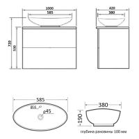 Тумба с раковиной Orange Otto 100 Ot-100TuWOOD+G56 Белая — фото 5, Тумбы с раковиной