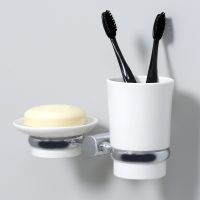 Стакан для зубных щеток с мыльницей WasserKRAFT K-28226 Хром — фото 2, Мыльницы
