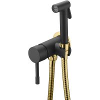 Гигиенический душ со смесителем Boheme Uno 467-BG Черный матовый Золото — фото 1, Душевое оборудование. Душевая программа