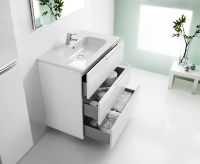 Тумба под раковину Roca Victoria Nord Ice Edition 60 подвесная 3 ящика Белый глянец арт-ZRU9302834 — фото 3, Тумбы под раковину