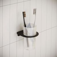 Стакан для зубных щеток Iddis NOABLG0i45 Черный матовый — фото 2, Мыльницы