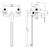 Смеситель для ванны Olive's Tieso 26221TSB универсальный Черный матовый — фото 2, Смеситель для ванны
