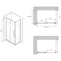 Душевой уголок Abber Schwarzer Diamant 110x70 AG30110BMH-S70BM профиль Черный стекло матовое — фото 5, Прямоугольные душевые уголки