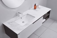 Тумба с раковиной Orans BC-1131 L 150 подвесная Matt coffee White matt арт-11311500L — фото 3, Тумбы с раковиной