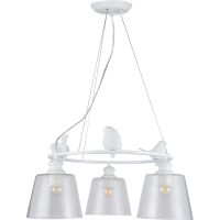 Люстра Artelamp Passero A4289LM-3WH Прозрачная Белая — фото 1, Люстры