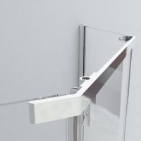 Душевой уголок Vincea Stresa 100х100 VSP-1S100CLGM профиль Вороненая сталь стекло прозрачное — фото 4, Душевые уголки трапеция