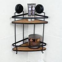 Полка корзина Fixsen Magic Wood FX-920B-2 угловая Черная матовая Дерево — фото 2, Полки для ванной и душа