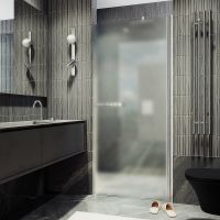 Душевая дверь Maybah Glass MGD-458-5 800x1980 на монопетле Хром матовый стекло сатиновое — фото 1, Душевые двери в нишу