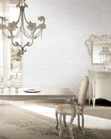 Обои Prima Italiana Colomba 80615 Винил на флизелине (1,06*10) Белый/Серебряный, Вензель — фото 2, Обои для стен