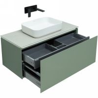 Тумба под раковину Allen Brau Infinity 100 1.21004.CGM подвесная Олива матовая — фото 3, Тумбы под раковину