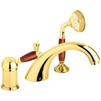Смеситель на борт ванны Cezares Elite ELITE-BVDM-03/24-Nc Золото 24 карат — фото 1, Смесители на борт ванны