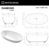 Товар: Ванна из искусственного камня Whitecross Diamond 170x87 0201.170087.200 Белая матовая без гидромассажа - фото 8 Ванна из искусственного камня Whitecross Diamond 170x87 0201.170087.200 Белая матовая без гидромассажа — фото 8, Ванны