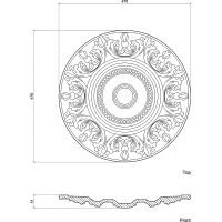 Розетка потолочная Европласт 1.56.020 260x32x260 мм — фото 3, Розетки потолочные