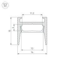 Профиль алюминиевый Arlight Mic 029844 накладной для контурной подсветки Серебристый — фото 3, Профили для светодиодных лент