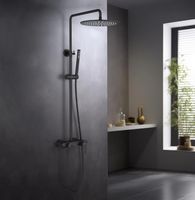 Душевая система Aquatek Лира Черная матовая арт-AQ2440MB — фото 3, Душевые стойки